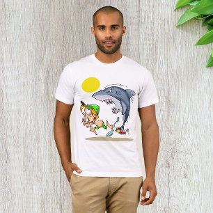 Shark Chasing A Boy Mens T-Shirt