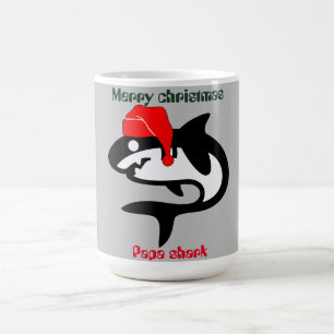 shark christmas family, customize personalized coffee mug
