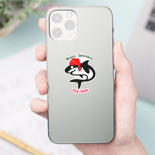 shark christmas family, customize personalized sticker