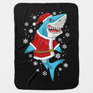 Shark Christmas Gift Santa Gifts Baby Blanket