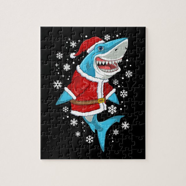 Shark Christmas Gift Santa Gifts Jigsaw Puzzle (Vertical)