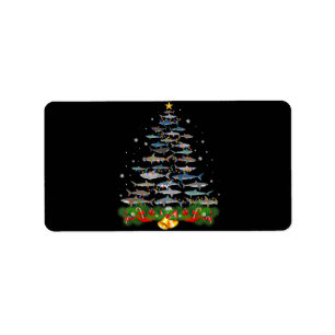 Shark Christmas Tree Shark Lovers Gifts Label