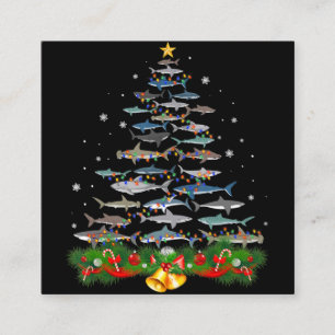 Shark Christmas Tree Shark Lovers Gifts Square Business Card