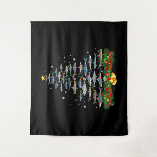 Shark Christmas Tree Shark Lovers Gifts Tapestry