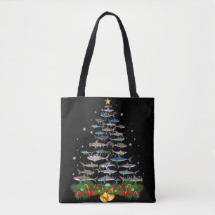 Shark Christmas Tree Shark Lovers Gifts Tote Bag