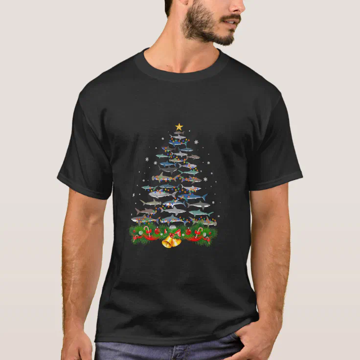 shark christmas tree shirt