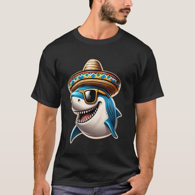 Shark Cinco de Mayo Fiesta Mexican Mariachi Girls  T-Shirt (Front)