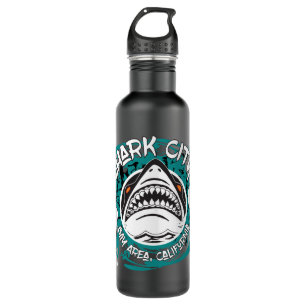 Shark City Teal Grunge Waterbottle Stainless Steel Water Bottle