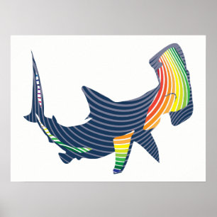 Shark Color Swirl Poster