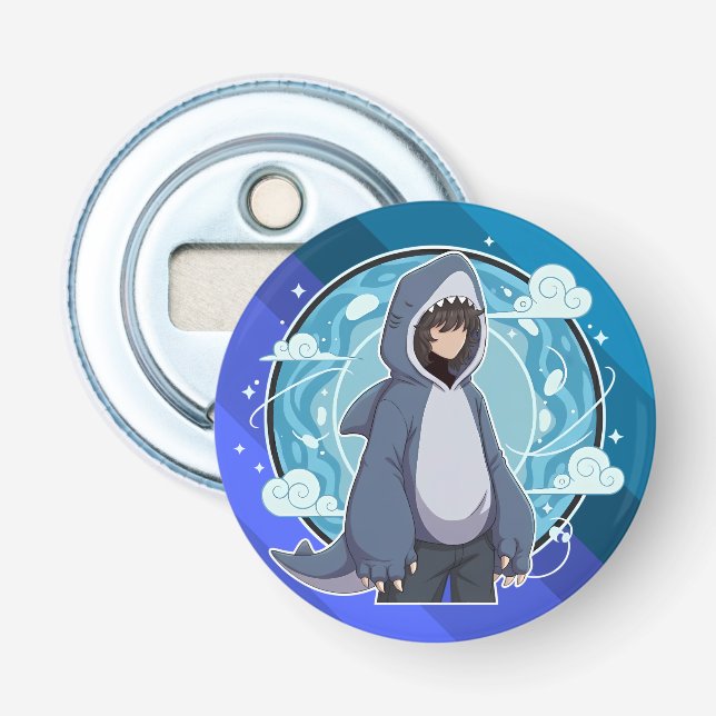 Shark Costume Coffee Art Bottle Opener (Front)