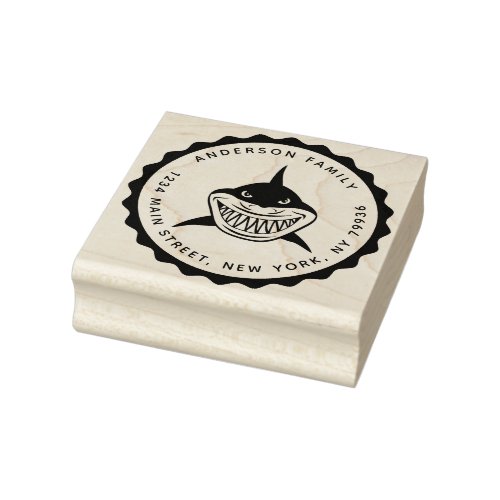 Shark Create Your Own Family Name Rubber Stamp