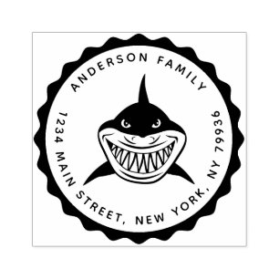 Shark, Create Your Own Family Name Rubber Stamp