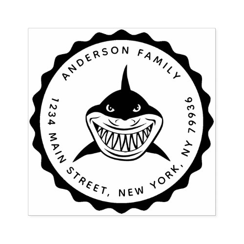 Shark Create Your Own Family Name Rubber Stamp