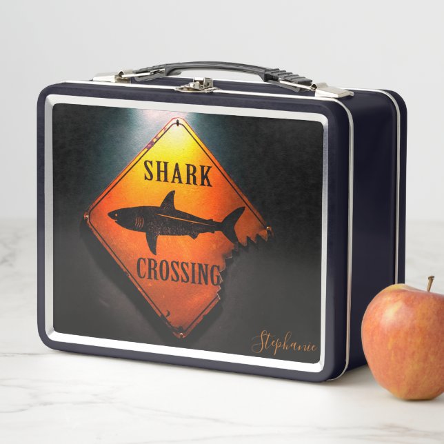 Shark Crossing Marine Animal Metal Lunch Box (In Situ)