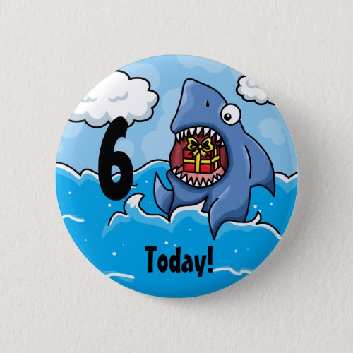 Shark Customisable birthday badge Button
