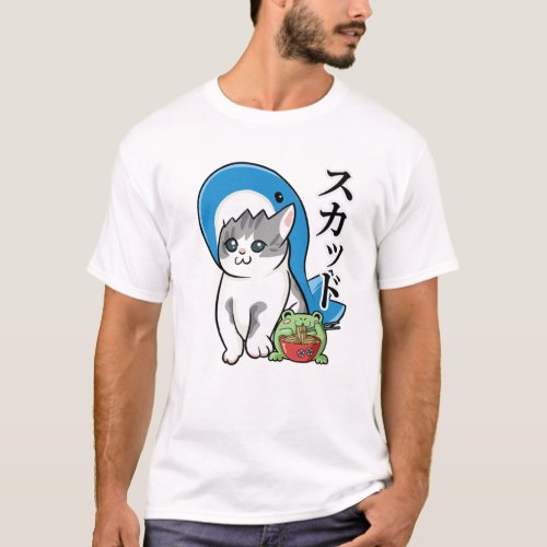 Shark _ Cute Kawaii Anime Cat _ Japanese Aesthetic T_Shirt