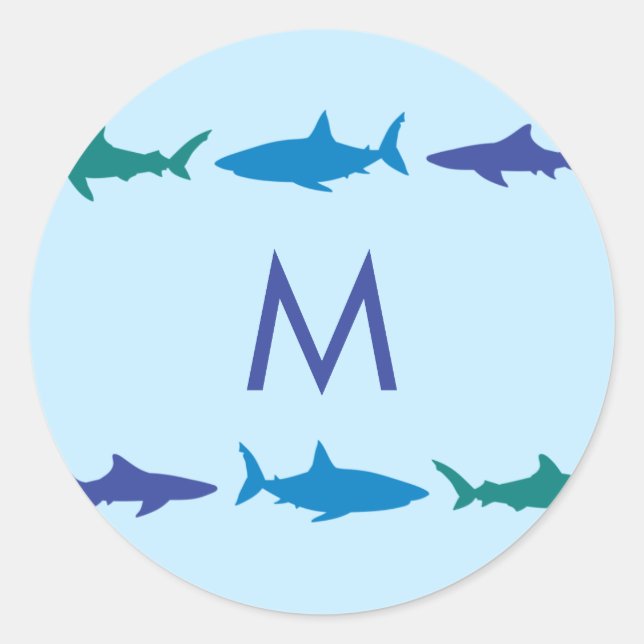 Shark Cute Kids Classic Round Sticker (Front)