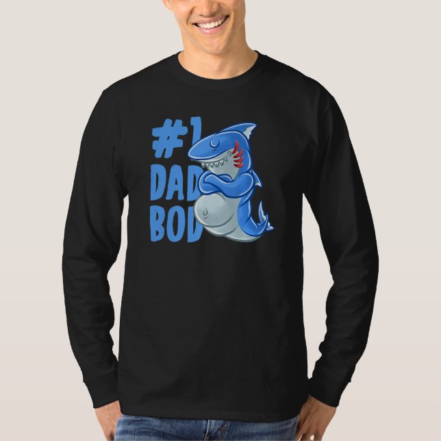 Shark Dad Best Dad Bod Sharks Papa Family Father's T-Shirt (Front)