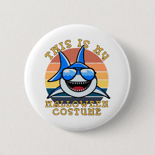 Shark Daddy Spooky Sunset Funny Button