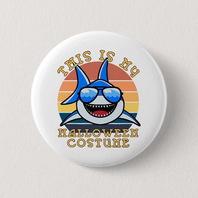 Shark Daddy Spooky Sunset Funny Button (Front)