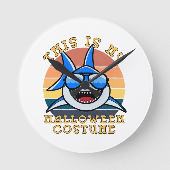 Shark Daddy Spooky Sunset Funny Round Clock (Front)