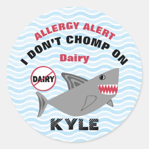 Shark Dairy Allergy Alert Labels