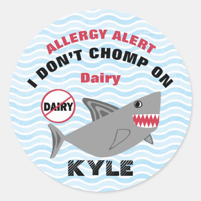 Shark Dairy Allergy Alert Labels (Front)