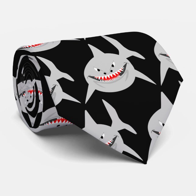 Shark Design Neck Tie (Rolled)