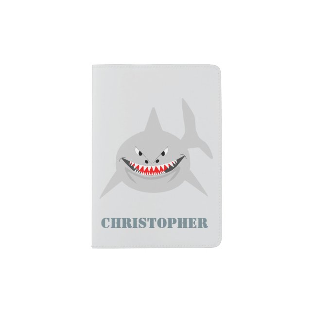 Shark Design Personalised Passport Holder (Front)