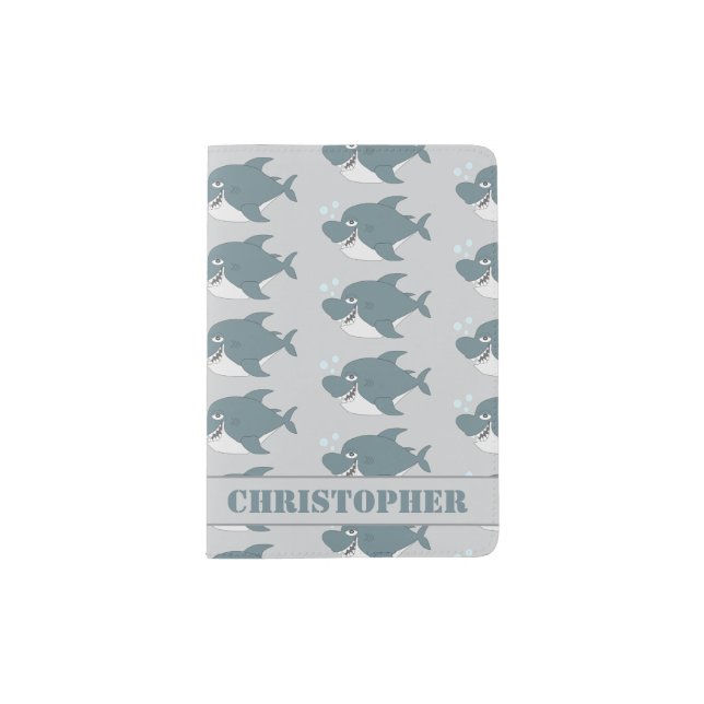 Shark Design Personalised Passport Holder (Front)
