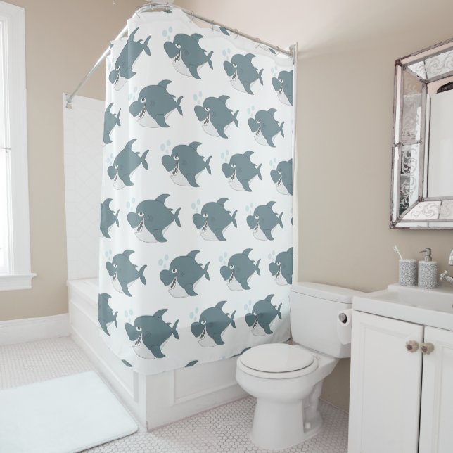 Shark Design Shower Curtain (In Situ)
