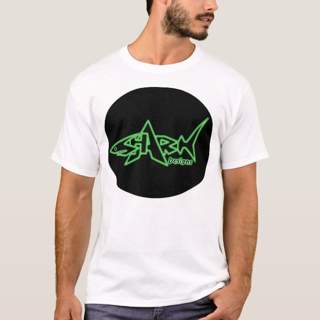 Shark Designs Green Neon Front T-Shirt (Front)