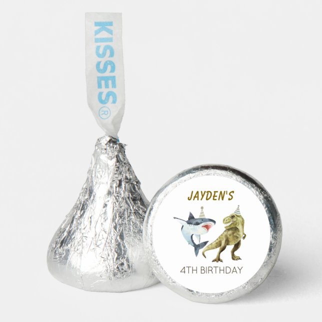 Shark & Dino Birthday Hershey®'s Kisses® (Front)