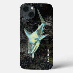 Shark Distressed Black iPhone 13 Case