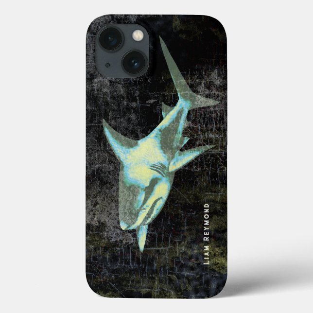 Shark Distressed Black Case-Mate iPhone Case (Back)