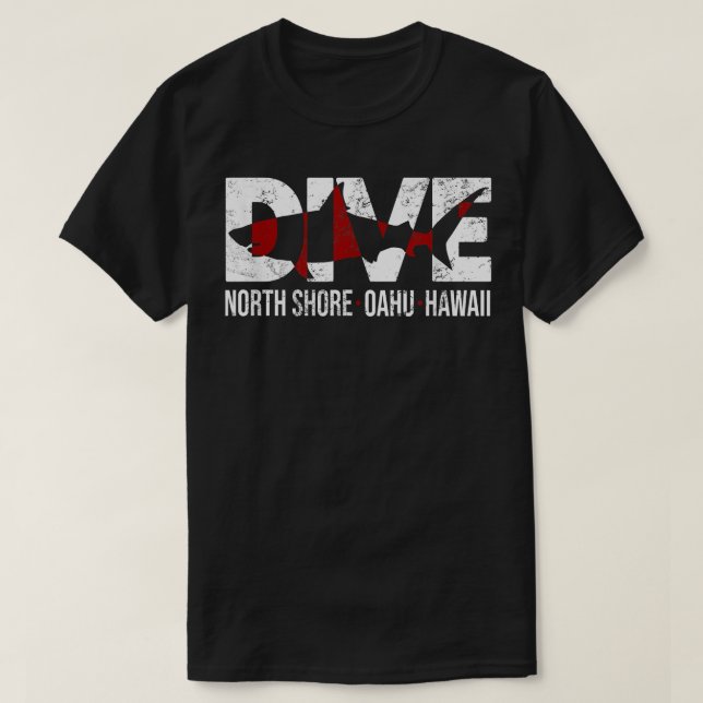 SHARK DIVE Hawaii North Shore SCUBA DIVING  T-Shirt (Design Front)