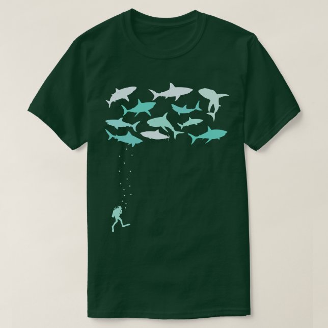 Shark diver dive Open Water Diver Sweatshirt T-Shirt (Design Front)