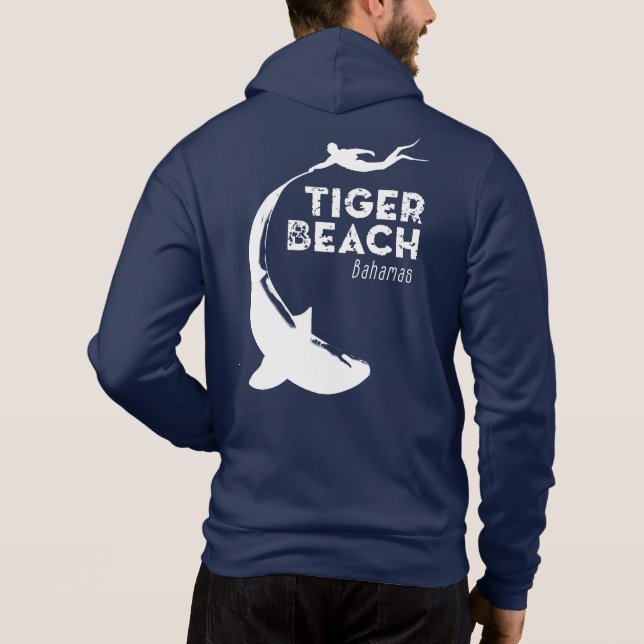 Shark Diving at Tiger Beach Hoodie (Back)