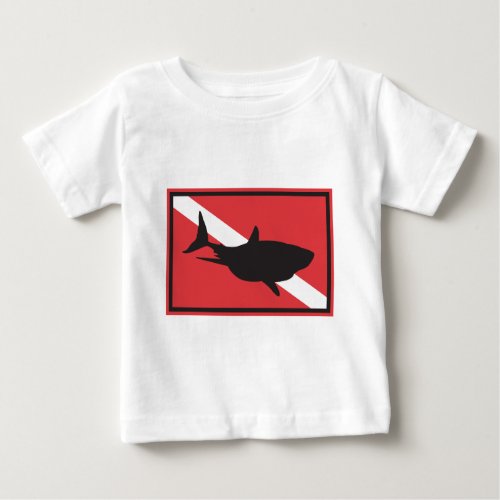 Shark Diving Flag Baby Baby T_Shirt