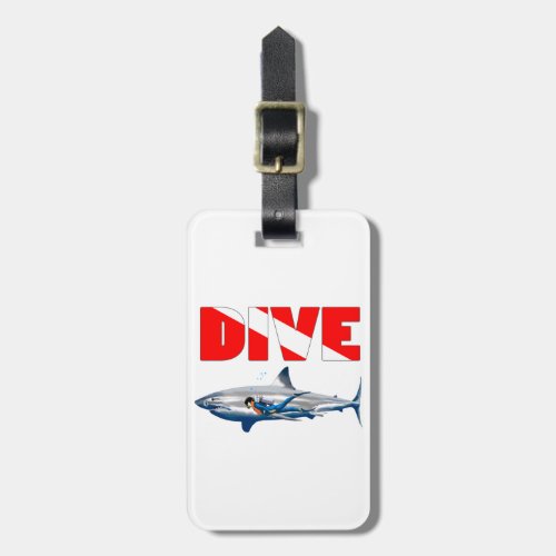 Shark Diving Luggage Tag