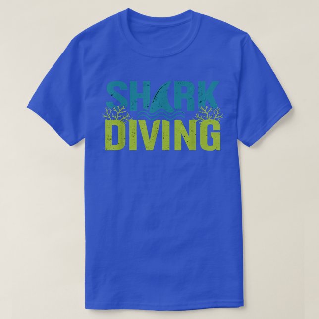 Shark Diving Ocean Sea Diver Marine Animal Lover  T-Shirt (Design Front)