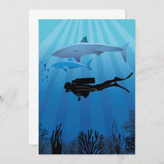 Shark Diving Scuba Diver (Front/Back)
