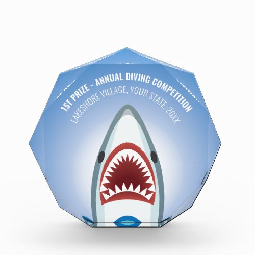 Shark Diving Swimming Competition Race or Sales A Acrylic Award