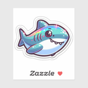 Shark Drawing: Deep Water Sticker #12