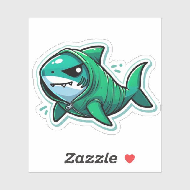 Shark Drawing: Deep Water Sticker #5 (Sheet)