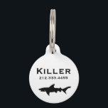 Shark Drawing Pet Name Tag<br><div class="desc">Simple design with a drawing of a shark suits marinas, divers, swimmers, etc.</div>