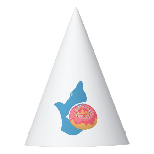 Shark eating a donut party hat (Front)