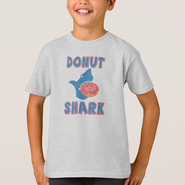 Shark eating a donut T-Shirt (Front)
