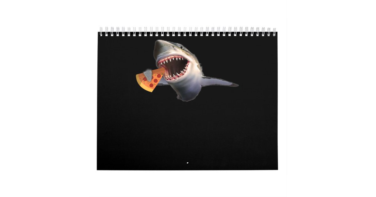Shark Eating Pizza Shark Lovers Funny Gifts Calendar | Zazzle