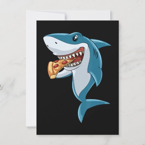 Shark Eating Pizza Shark Lovers Pizza Lovers Invitation